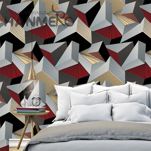 HANMERO PVC Unique Geometric Deep Embossed 0.53*9.5M TV Background Classic wallpaper for the wall