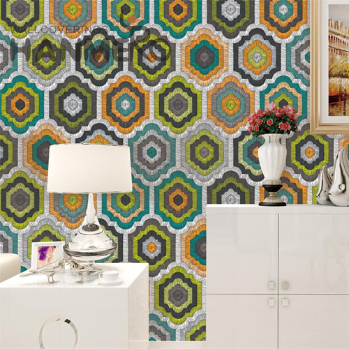 HANMERO TV Background Unique Geometric Deep Embossed Classic PVC 0.53*9.5M home wallpaper collection