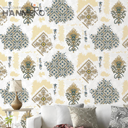 HANMERO PVC Unique TV Background Deep Embossed Classic Geometric 0.53*9.5M wallpaper pattern for home