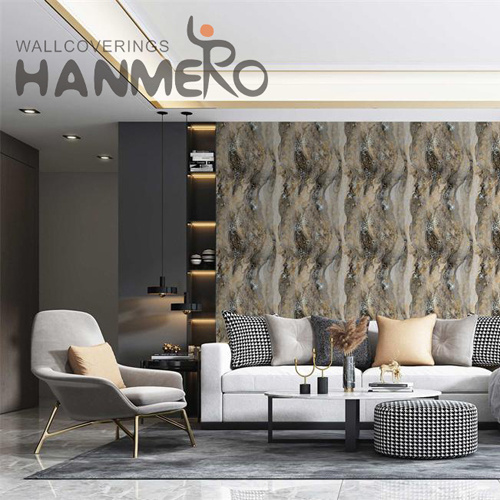 HANMERO PVC Wholesale Stone Bronzing Pastoral Restaurants decorative wallpaper for home 0.53*10M