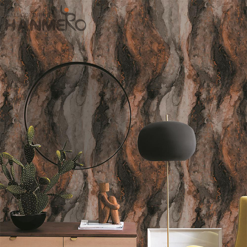 HANMERO PVC Wholesale 0.53*10M Bronzing Pastoral Restaurants Stone pattern wallpaper for home