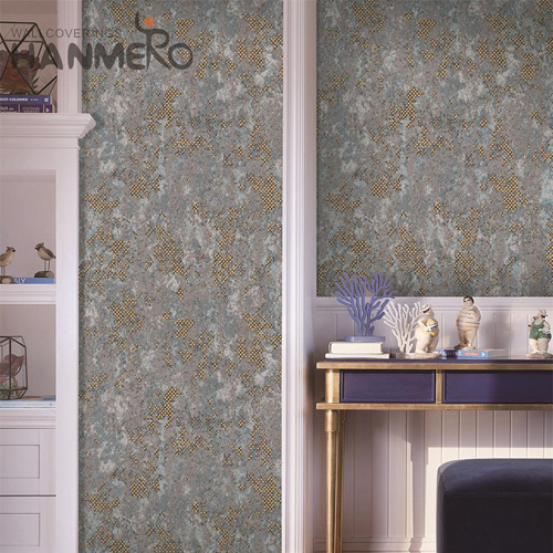 HANMERO Restaurants Wholesale Stone Bronzing Pastoral PVC 0.53*10M wallpaper in store