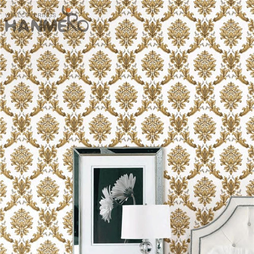 HANMERO PVC Professional Flowers Deep Embossed Pastoral House unique wallpaper for home 0.53*9.5M