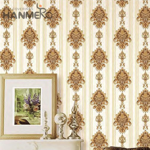 HANMERO PVC 0.53*9.5M Flowers Deep Embossed Pastoral House Professional wallpaper house wall