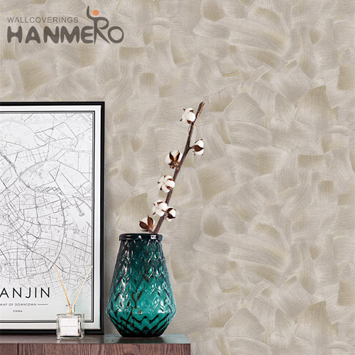 HANMERO PVC Cozy Landscape 0.53*10M Modern Lounge rooms Flocking cheap prepasted wallpaper