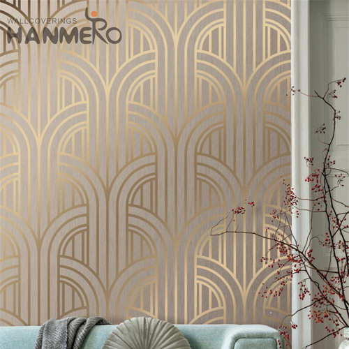HANMERO PVC Gold Foil Best Selling Geometric wallcoverings wallpaper Classic Photo studio 0.53*10M Embossing