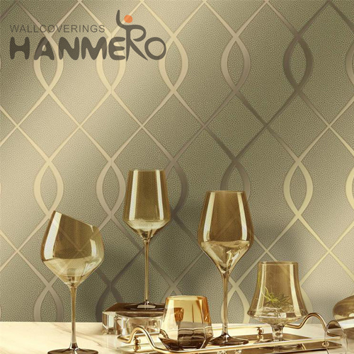 HANMERO PVC Gold Foil Best Selling Geometric Embossing Classic 0.53*10M Photo studio buy temporary wallpaper