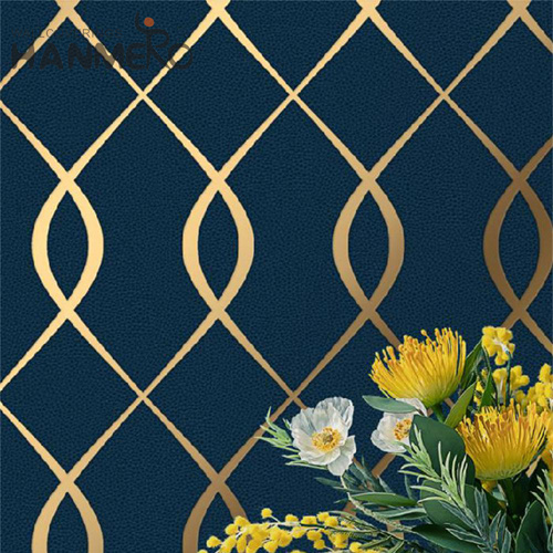 HANMERO PVC Gold Foil Photo studio Geometric Embossing Classic Best Selling 0.53*10M wide wallpaper home decor