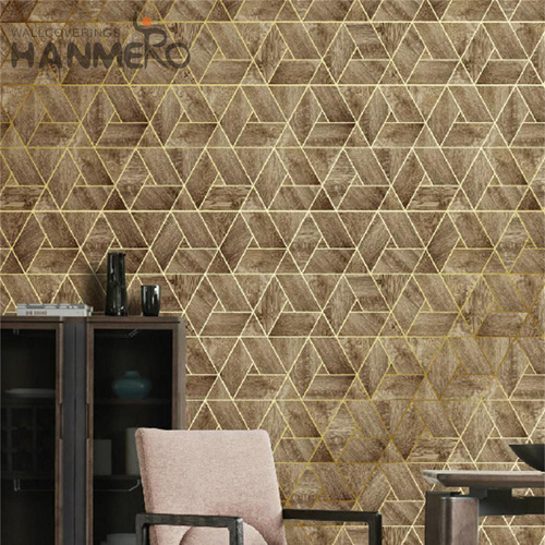 HANMERO PVC Gold Foil Classic Geometric Embossing Best Selling Photo studio 0.53*10M unique home wallpaper