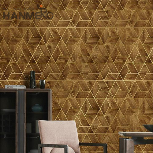 HANMERO PVC Gold Foil Best Selling Classic Embossing Geometric Photo studio 0.53*10M popular wallpapers for home