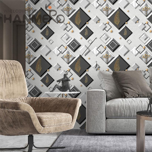 HANMERO PVC Newest Geometric Deep Embossed decorating wallpaper designs Photo studio 0.53*9.5M(±5%) Modern