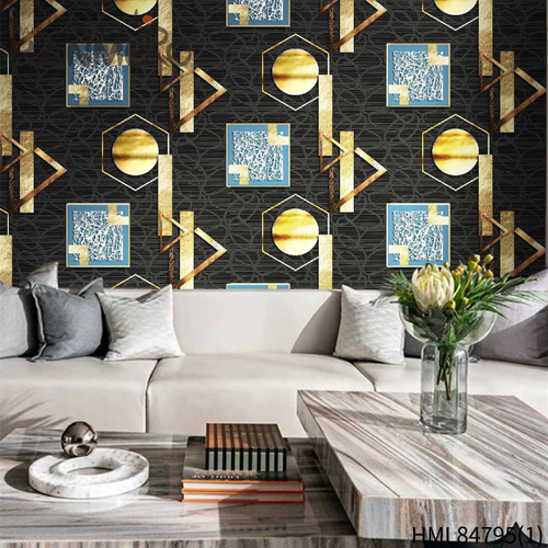 HANMERO PVC Newest Geometric Deep Embossed Modern wallpaper world 0.53*9.5M(±5%) Photo studio