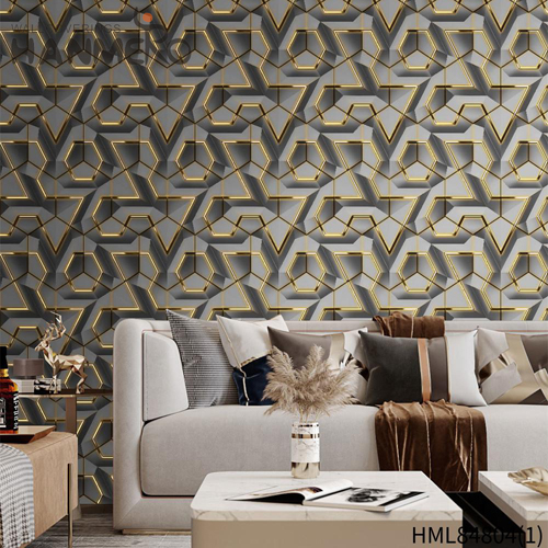 HANMERO PVC 0.53*9.5M(±5%) Geometric Deep Embossed Modern Photo studio Newest decoration wallpaper house