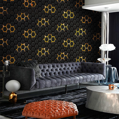 HANMERO PVC Newest Geometric 0.53*9.5M(±5%) Modern Photo studio Deep Embossed design home wallpaper