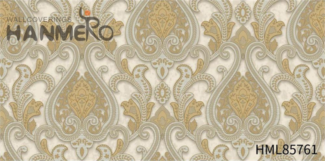 HANMERO PVC Scrubbable Damask Embossing European 1.06*15.6M Saloon wallpaper for room walls