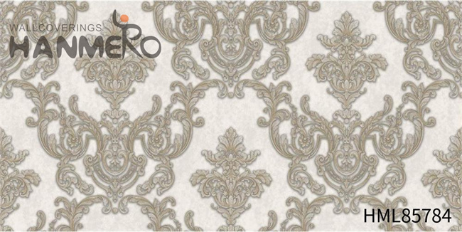 HANMERO Scrubbable Saloon 1.06*15.6M paper for walls decoration European PVC Damask Embossing