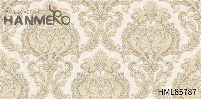 HANMERO Scrubbable PVC Damask Embossing Saloon 1.06*15.6M latest wallpaper designs for walls European