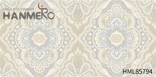 HANMERO Scrubbable PVC Embossing European Saloon 1.06*15.6M bedroom wallpaper for sale Damask