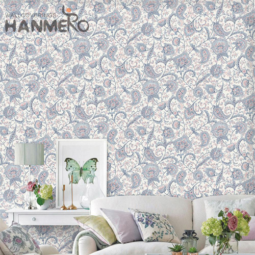 HANMERO wallpaper stores online Factory Sell Directly Flowers Flocking Pastoral Photo studio 0.53*10M Plain paper
