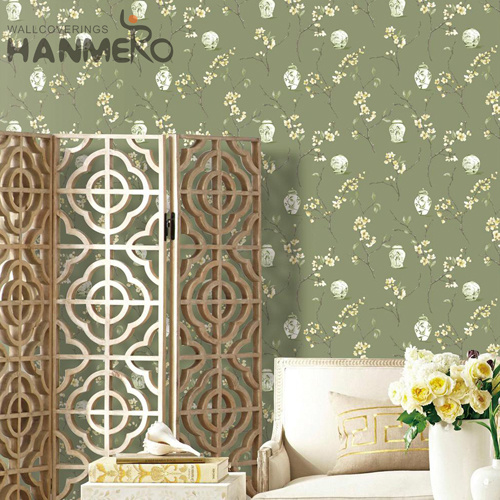 HANMERO Plain paper Factory Sell Directly wallpaper online shop Flocking Pastoral Photo studio 0.53*10M Flowers