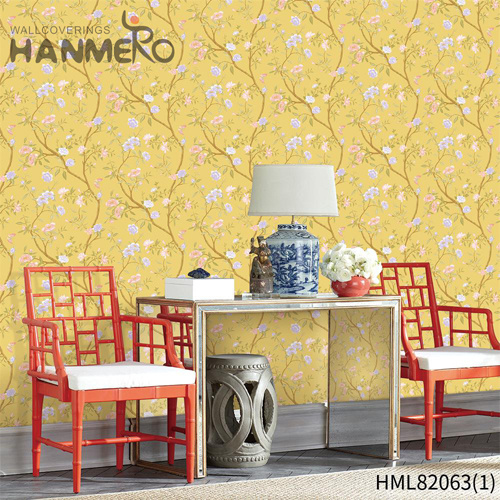 HANMERO Plain paper Factory Sell Directly Flowers Flocking decorative wallpaper for home Photo studio 0.53*10M Pastoral