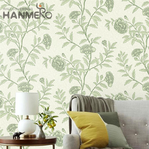 HANMERO Plain paper Factory Sell Directly Flowers 0.53*10M Pastoral Photo studio Flocking buy bathroom wallpaper