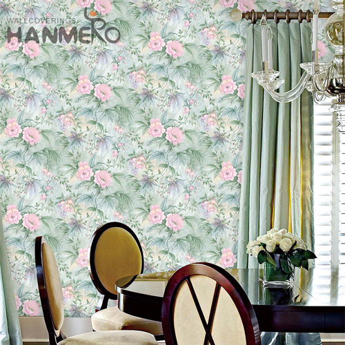 HANMERO Photo studio Factory Sell Directly Flowers Flocking Pastoral Plain paper 0.53*10M price of wallpaper