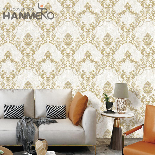 HANMERO PVC Exporter Damask Embossing European Restaurants 1.06*15.6M commercial wallpaper
