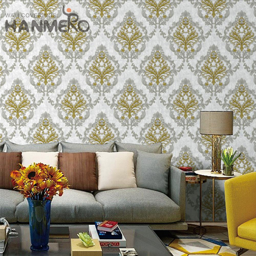 HANMERO PVC Exporter Damask Embossing European wallpaper at home walls 1.06*15.6M Restaurants