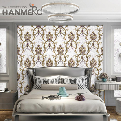HANMERO PVC Exporter Damask Embossing 1.06*15.6M Restaurants European wallpaper online buy