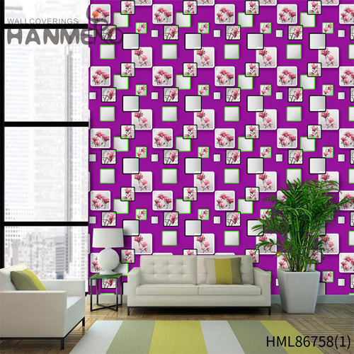 HANMERO PVC European Flowers Embossing Imaginative Household 0.53*9.5M company wallpaper