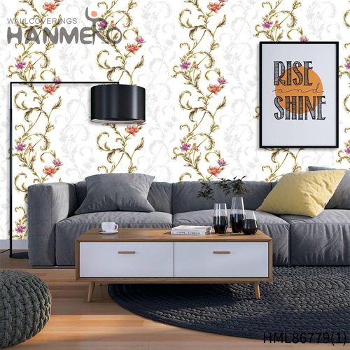 HANMERO PVC Imaginative 0.53*9.5M Embossing European Household Flowers wallpaper decorating