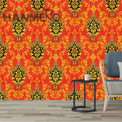 HANMERO PVC Factory Sell Directly Damask Embossing European Restaurants 0.53*9.5M wallpaper design