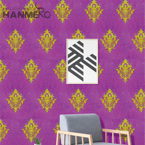 HANMERO PVC Factory Sell Directly Damask Embossing European wallpaper designs for the home 0.53*9.5M Restaurants