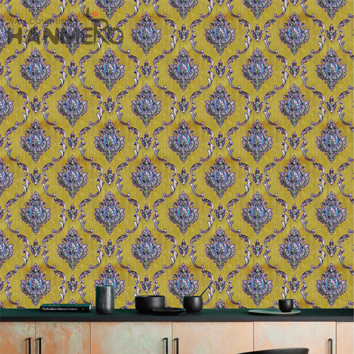 HANMERO PVC Factory Sell Directly 0.53*9.5M Embossing European Restaurants Damask buy online wallpaper