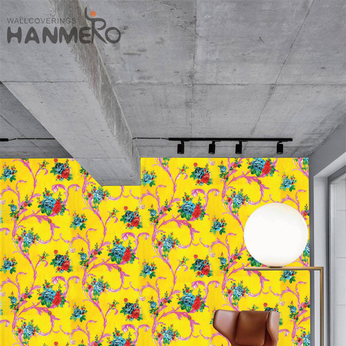 HANMERO PVC Factory Sell Directly Damask Embossing 0.53*9.5M Restaurants European black border wallpaper