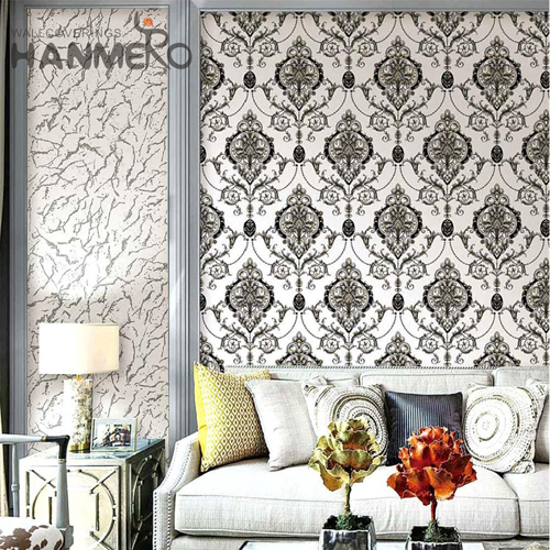 HANMERO Home Professional Supplier Flowers Embossing European PVC 0.53*9.5M image wallpaper