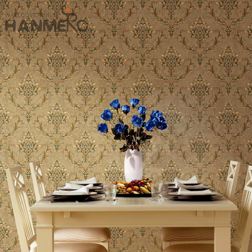 HANMERO Embossing Professional Supplier Flowers PVC European Home 0.53*9.5M wallpapers for home price