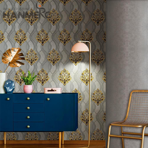 HANMERO Professional Supplier 0.53*9.5M wallpaper of rooms decoration Embossing European Home PVC Flowers