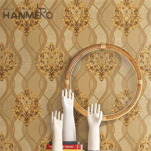HANMERO Professional Supplier PVC 0.53*9.5M wallpaper design room European Home Flowers Embossing