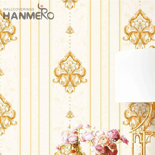 HANMERO PVC wall wallpaper Flowers Embossing European Home 0.53*9.5M Professional Supplier