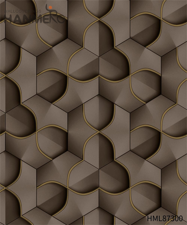 HANMERO PVC Professional Geometric wallpaper for sale Modern Cinemas 0.53*9.2M Embossing