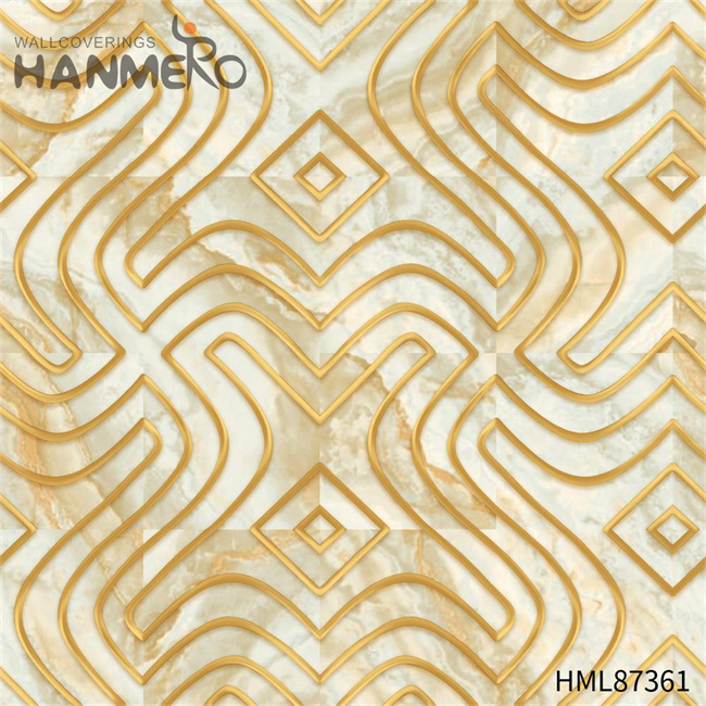 HANMERO wall decoration paper design Professional Geometric Embossing Modern Cinemas 0.53*9.2M PVC