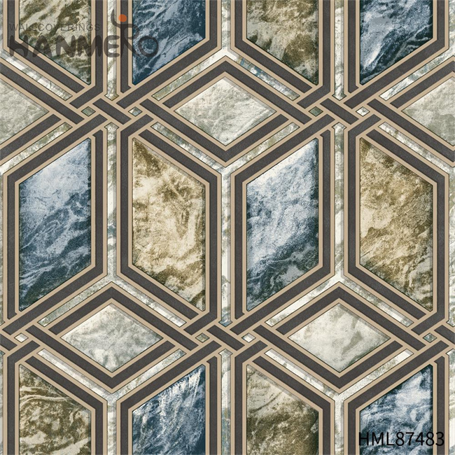 HANMERO PVC Manufacturer European Embossing Geometric Home Wall 0.53*9.2M decorative wall paper