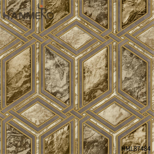 HANMERO PVC Manufacturer Geometric European Embossing Home Wall 0.53*9.2M wallpaper room design