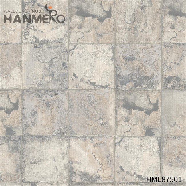 HANMERO Manufacturer PVC Geometric Embossing Home Wall 0.53*9.2M flock wallpaper European