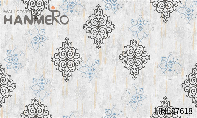 HANMERO PVC Fancy Damask Embossing 1.06*15.6M Exhibition European wallpaper for bathrooms