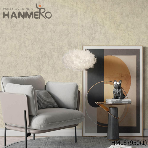 HANMERO PVC Simple Solid Color 0.53*10M Modern Bed Room Embossing wallpaper on the wall