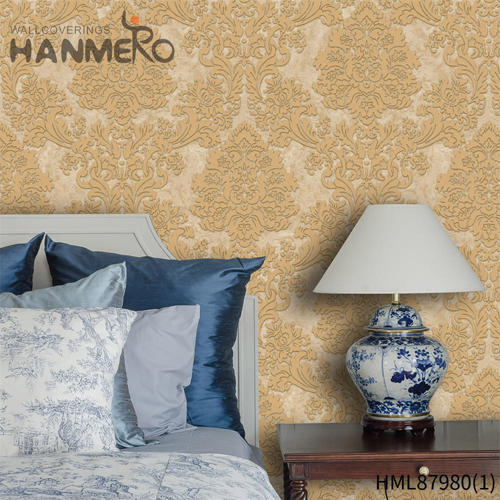 HANMERO PVC Professional Supplier wallpaper stores online Embossing European TV Background 0.53*10M Flowers