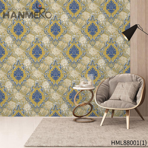 HANMERO PVC Professional Supplier Flowers Embossing European local wallpaper stores 0.53*10M TV Background